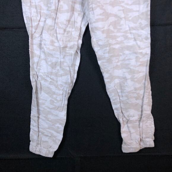 Athleta Womens Pants Tan Cream Camouflage Petite Cabo Tide Linen Jogger 2P - Picture 3 of 12